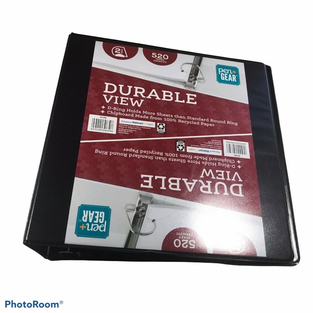 Pen And Gear Durable View Three Ring 2” Black Binder 520 Sheet Capacity New